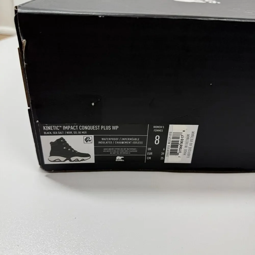 NIB Sorel Kinetic™ Impact Conquest Plus Women's Waterproof Boot Size:8